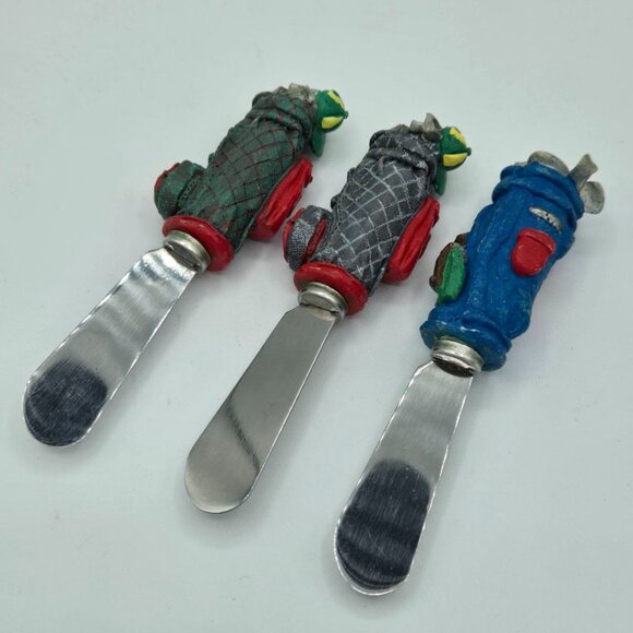 Golf Theme Cheese Spreaders – Set of 3 Golf Bag Butter Knives – Golf Party Decor - Picture 2 of 9
